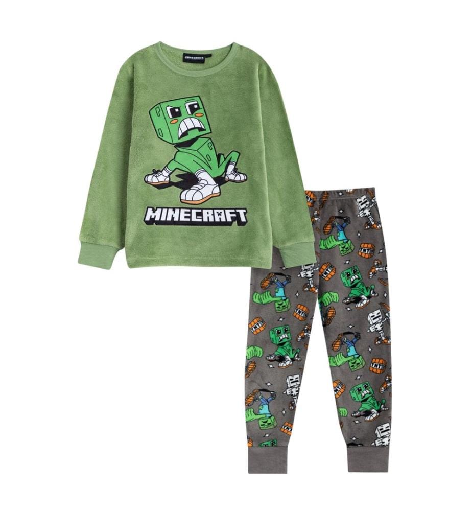 Minecraft Boys Creeper Long-Sleeved Long Pyjama Set