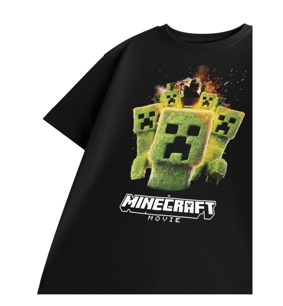 Minecraft Boys Creeper Photograph T-Shirt