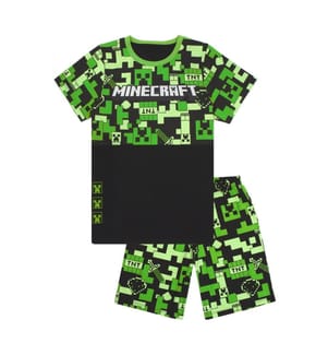 Minecraft Boys All-Over Print Short-Sleeved Short Pyjama Set