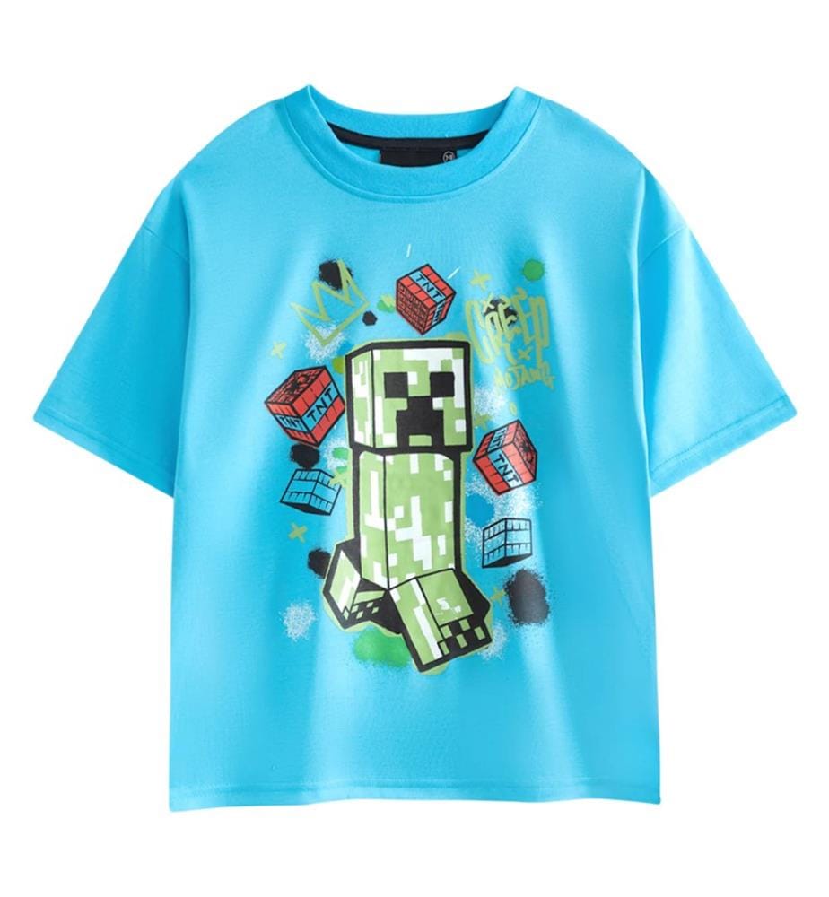 Minecraft Boys Creeper Short-Sleeved Short Pyjama Set (Pack of 2)