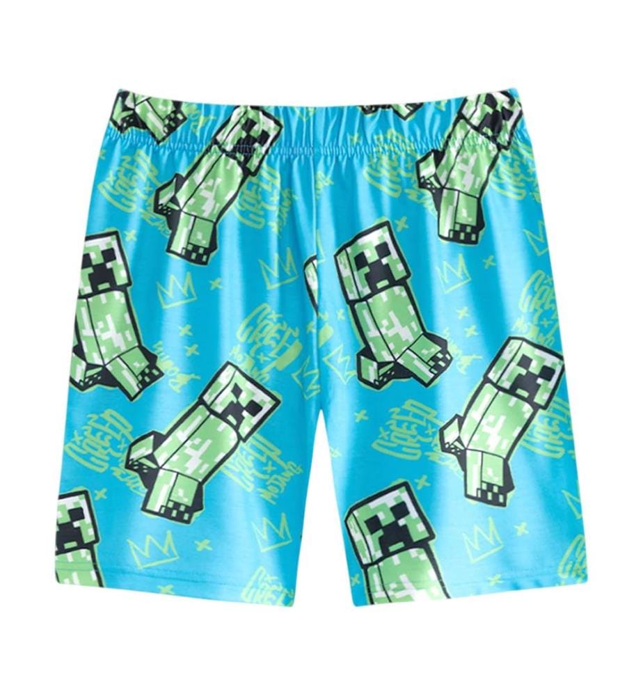 Minecraft Boys Creeper Short-Sleeved Short Pyjama Set (Pack of 2)