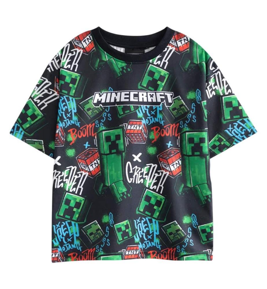 Minecraft Boys Creeper Short-Sleeved Short Pyjama Set (Pack of 2)