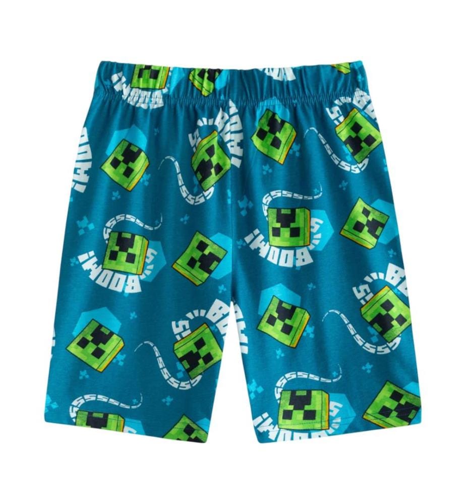Minecraft Boys Creeper Short-Sleeved Short Pyjama Set (Pack of 2)