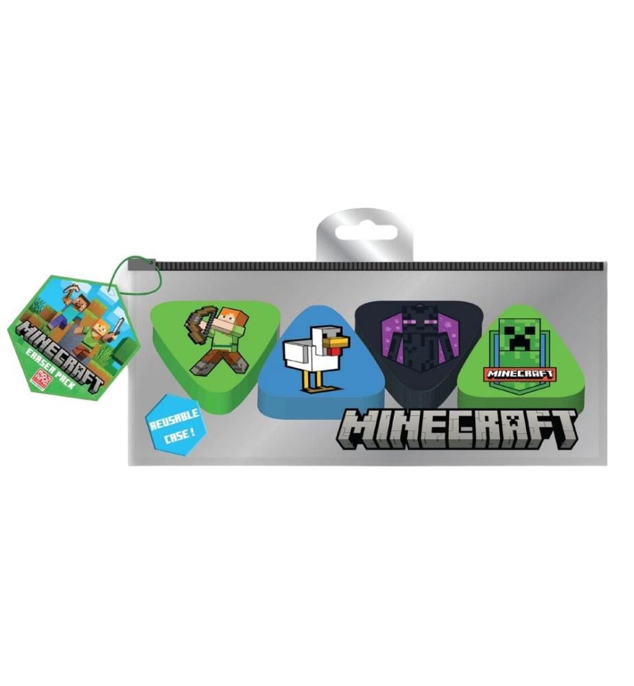 Minecraft Icon Erasers Set (Pack of 4)