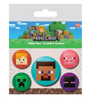 Minecraft - Gesichter - Abzeichen 5er-Pack