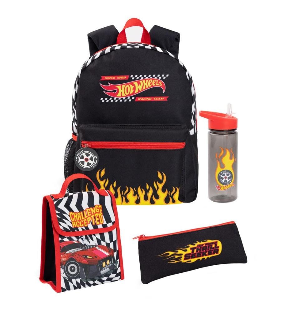 Hot Wheels - Rucksack, Schachbrett Flamme Set