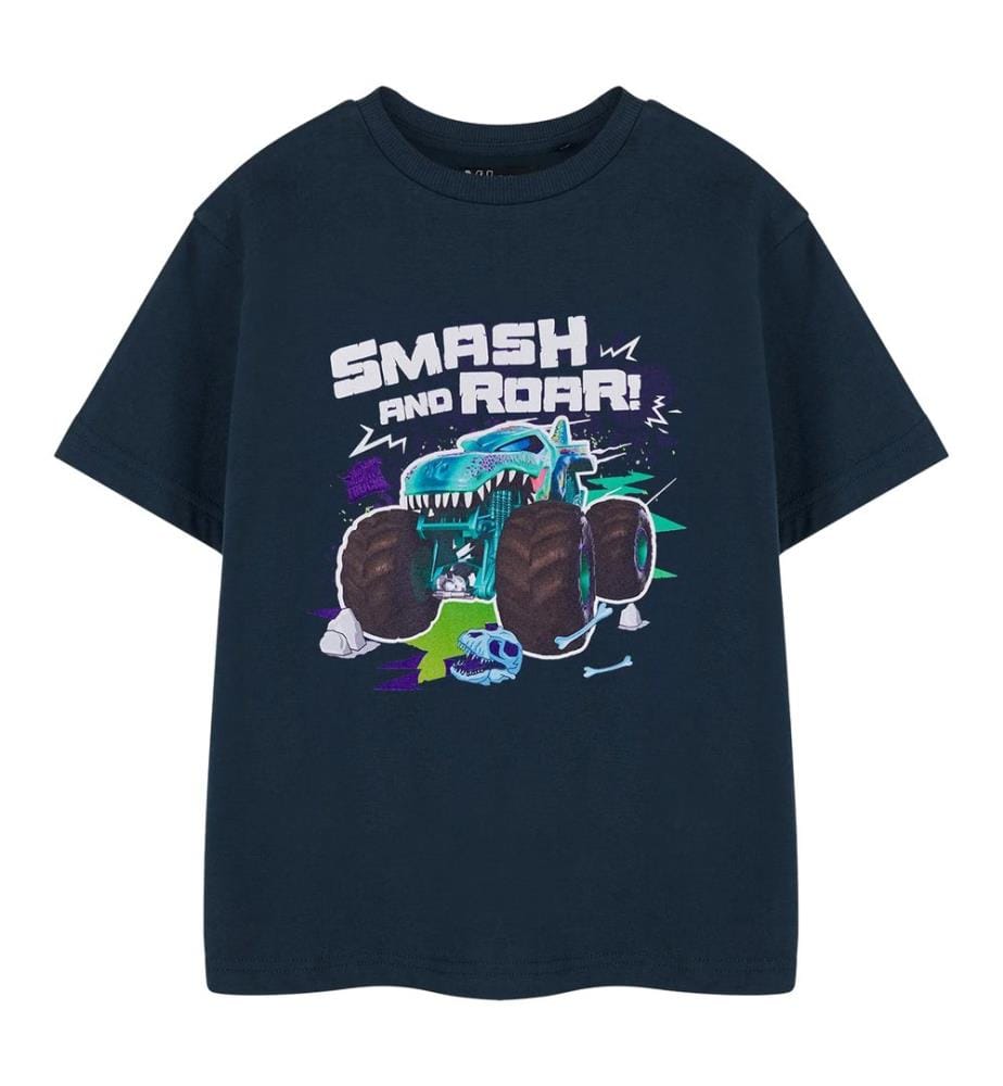 Hot Wheels Boys Smash And Roar Short-Sleeved T-Shirt