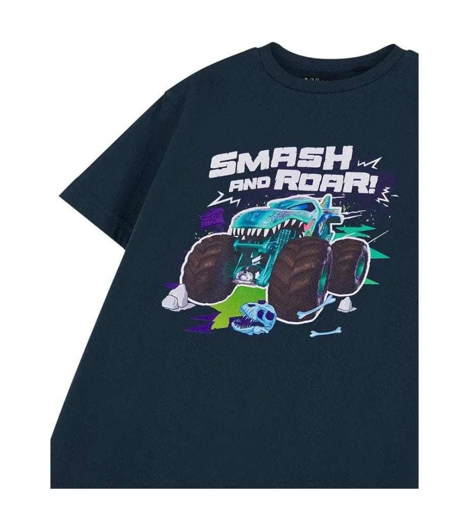Hot Wheels Boys Smash And Roar Short-Sleeved T-Shirt