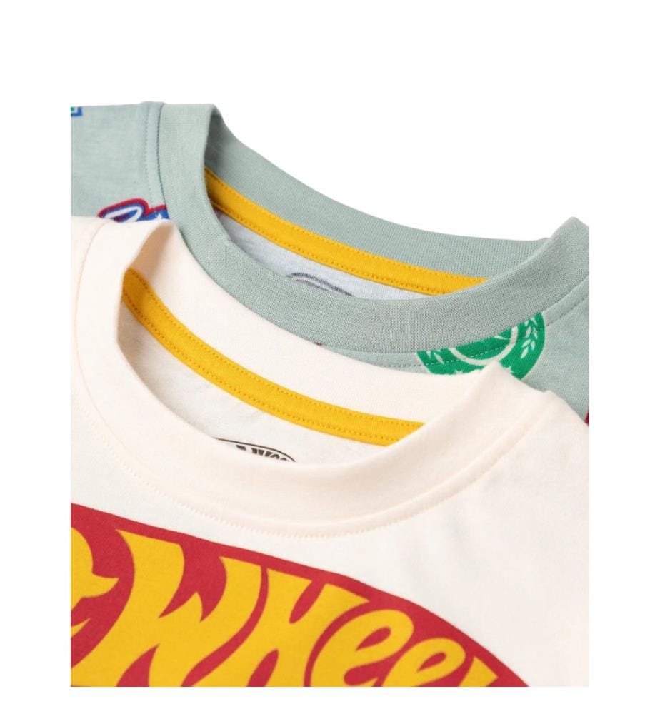 Hot Wheels Boys Retro Badge Short-Sleeved Short Pyjama Set (Pack of 2)