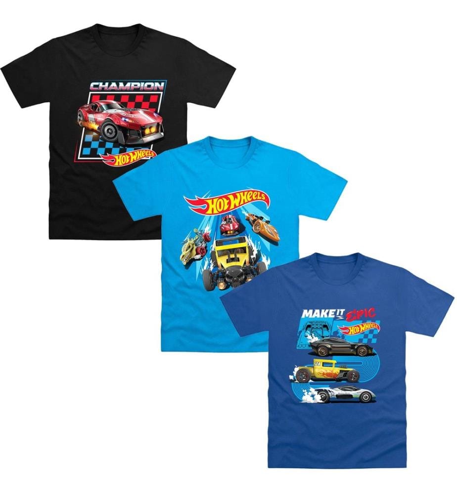 Hot Wheels Childrens/Kids Make It Epic Champion T-Shirt (Pack of 3)