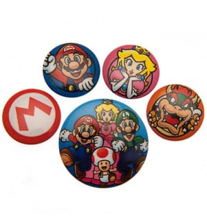 Super Mario - Anstecker-Set 5er-Pack - Metall
