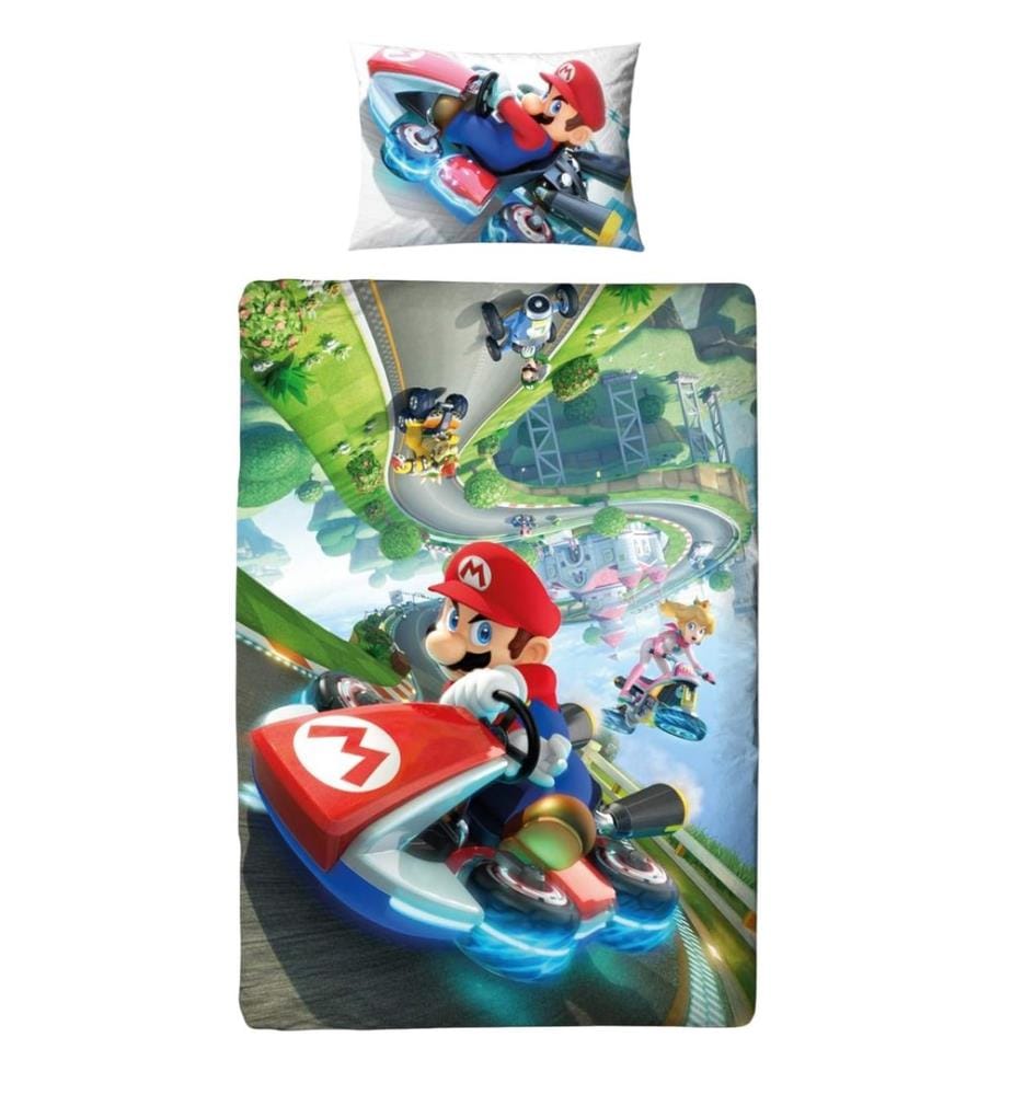 Super Mario - Rennwagen Bettwäsche, wendbar Single