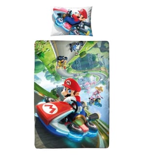 Super Mario - Rennwagen Bettwäsche, wendbar Single