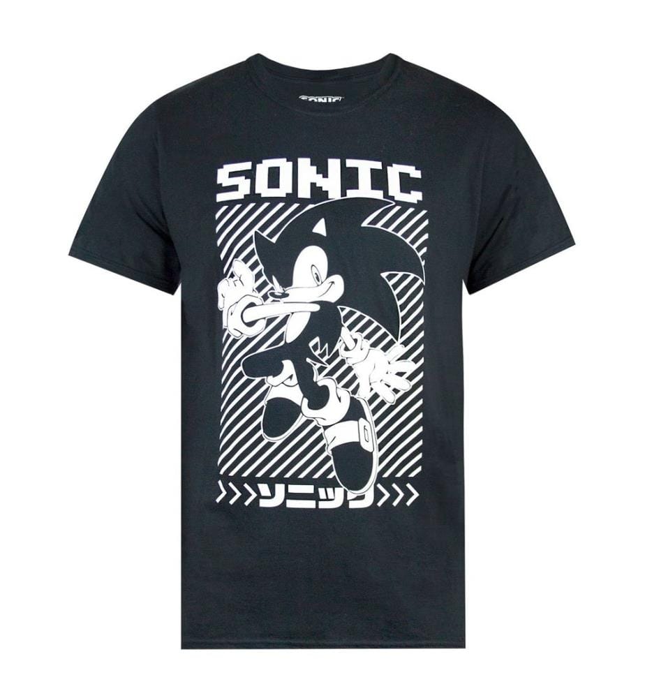 Sonic The Hedgehog Mens Japanese Poster T-Shirt