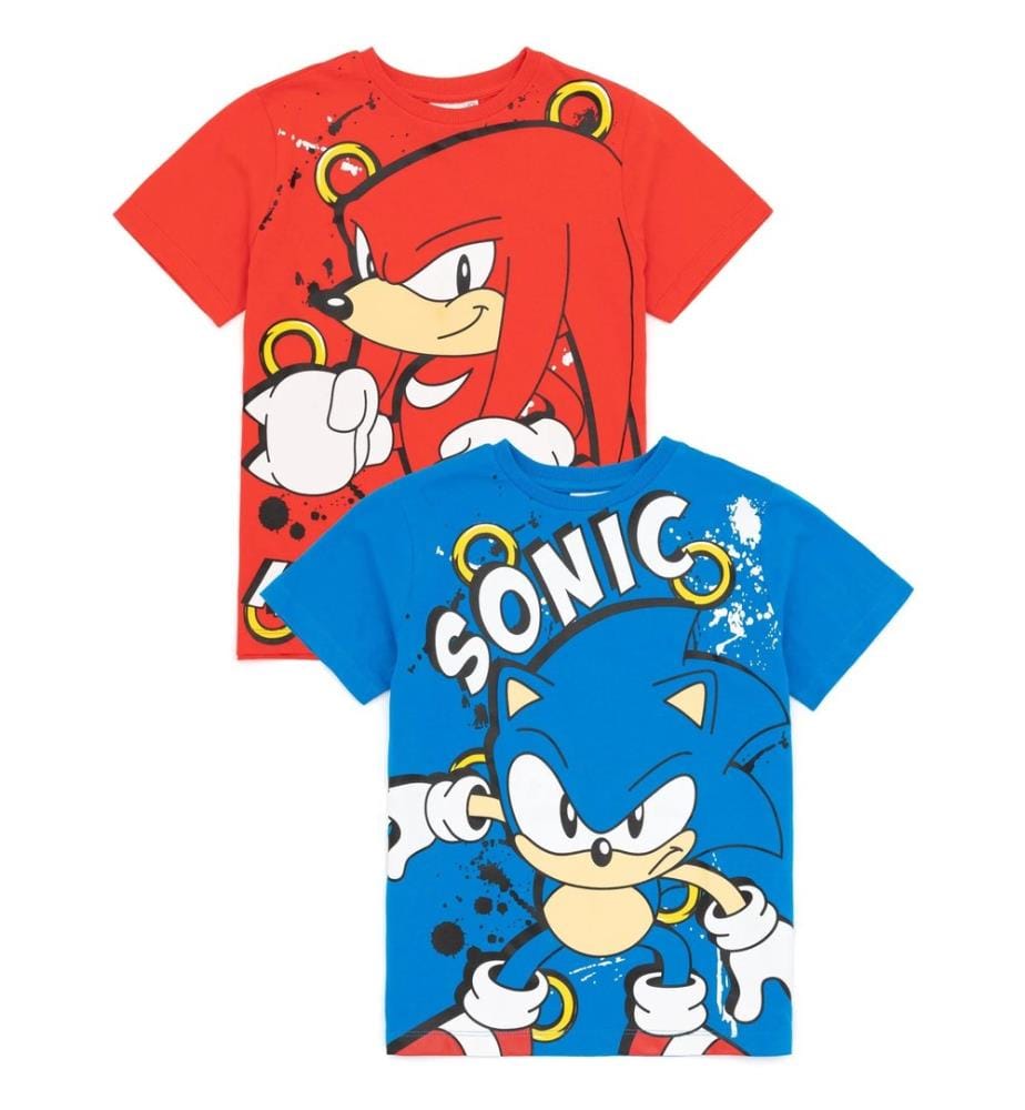 Sonic The Hedgehog Childrens/Kids Character T-Shirt (Pack of 2)