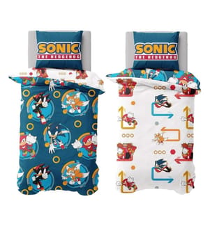 Sonic The Hedgehog - Ringe Bettwäsche, wendbar Single