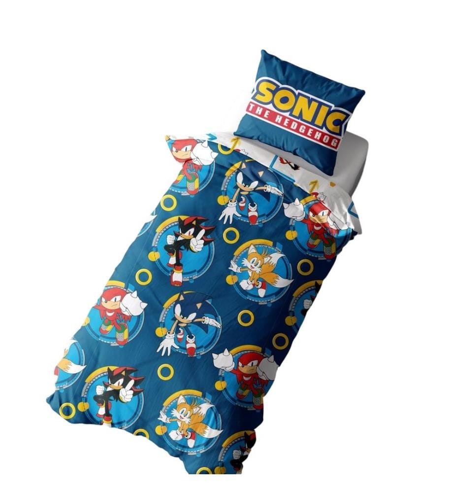 Sonic The Hedgehog - Ringe Bettwäsche, wendbar Single