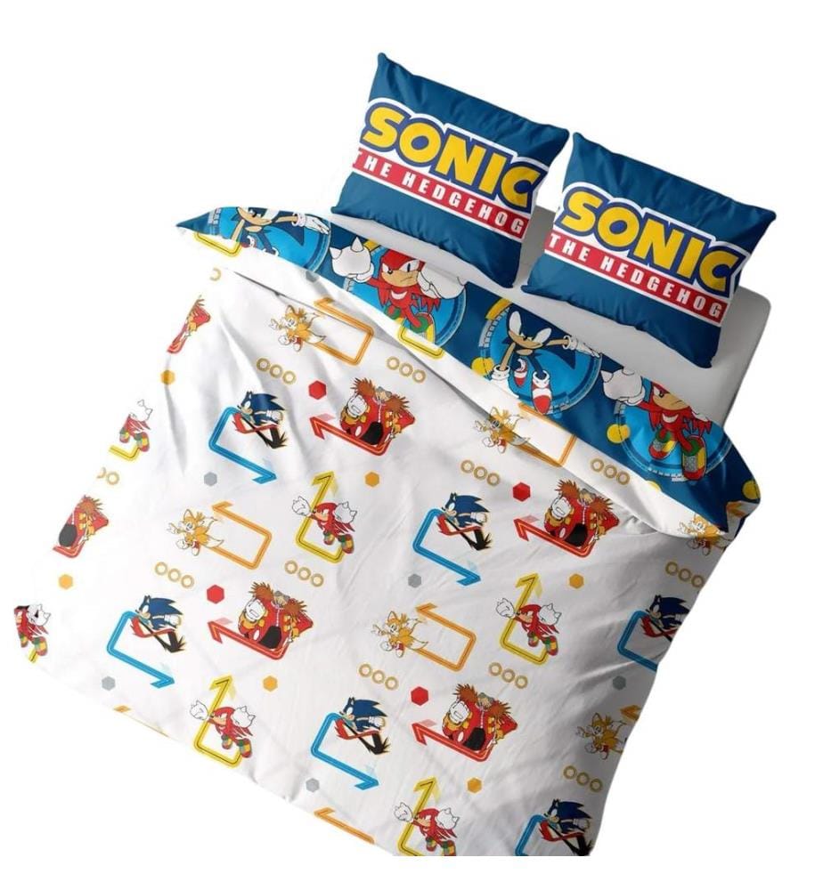 Sonic The Hedgehog - Ringe Bettwäsche, wendbar Single