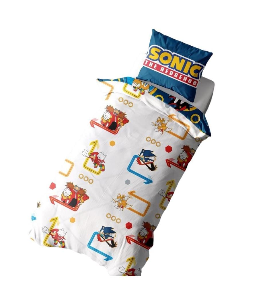 Sonic The Hedgehog - Ringe Bettwäsche, wendbar Single