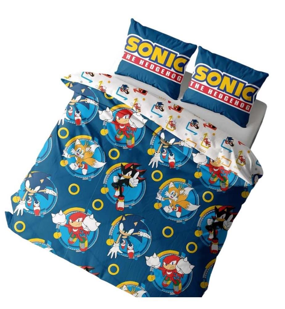 Sonic The Hedgehog - Ringe Bettwäsche, wendbar Single