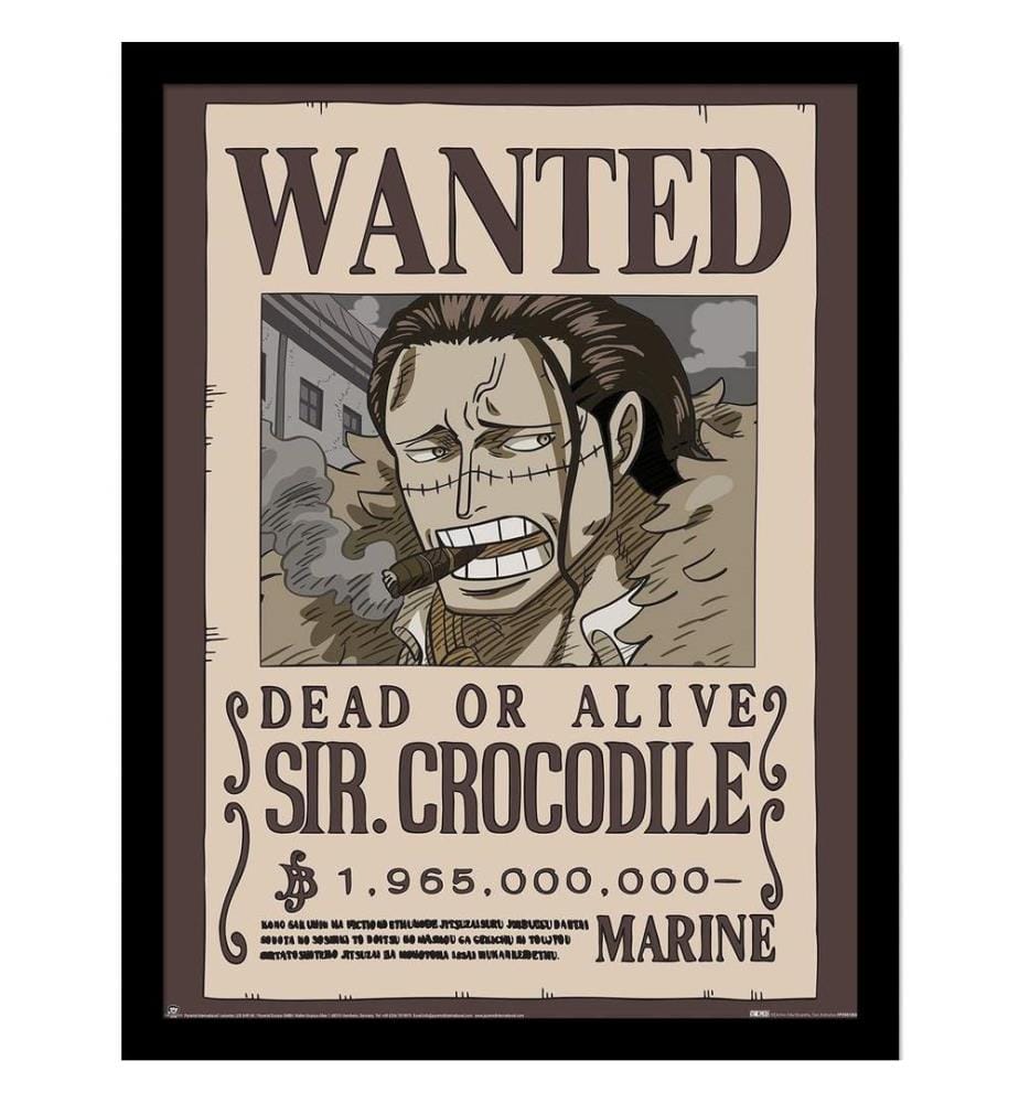One Piece Wanted Crocodile Framed Poster