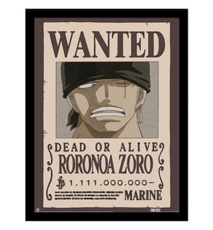 One Piece Wanted Roronoa Zoro Framed Poster