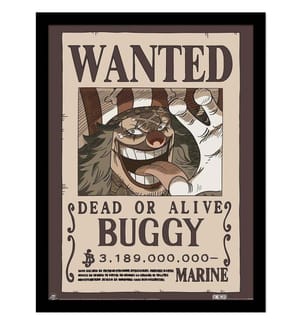 One Piece Wanted Buggy Framed Poster