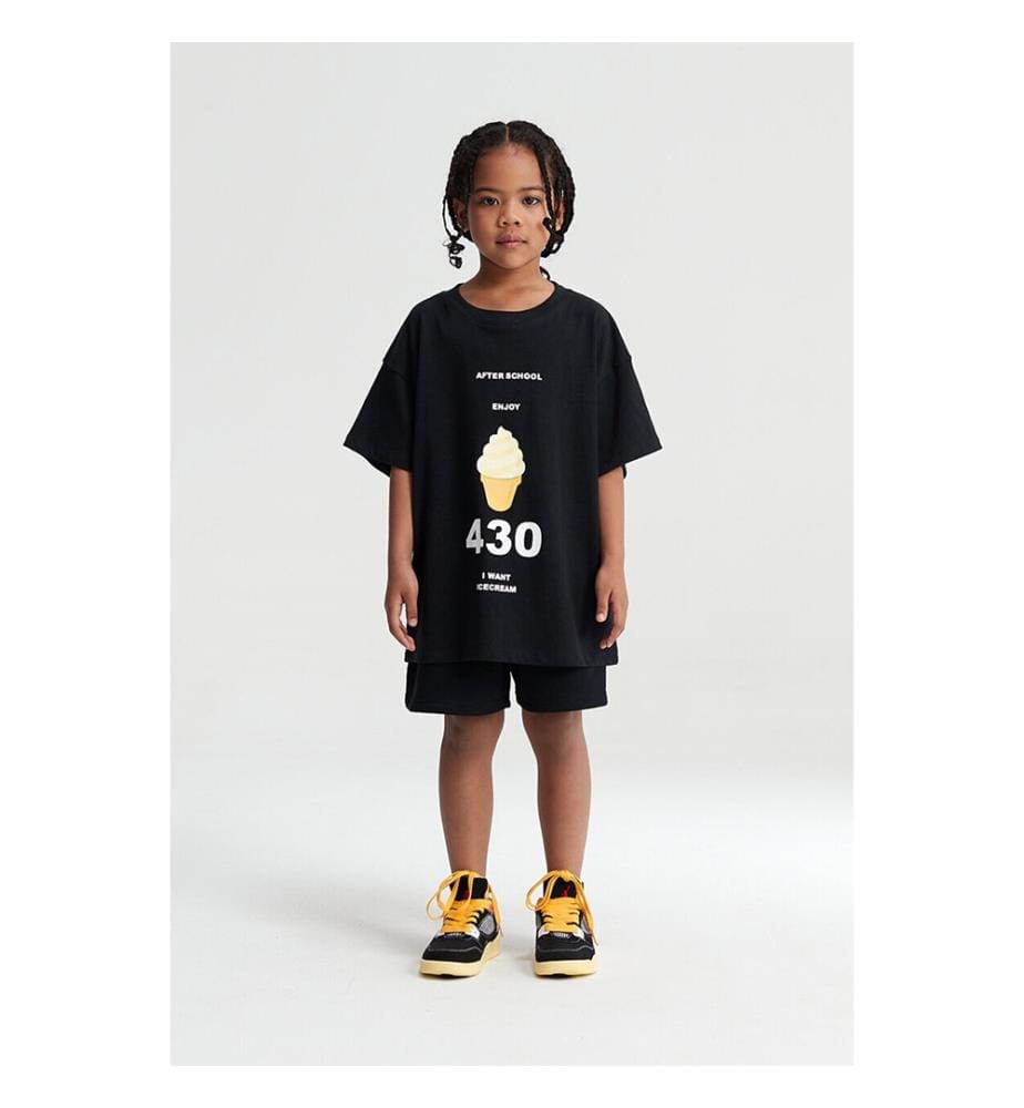 Ice Cream 430 T-Shirt mit Aufdruck – Schwarz