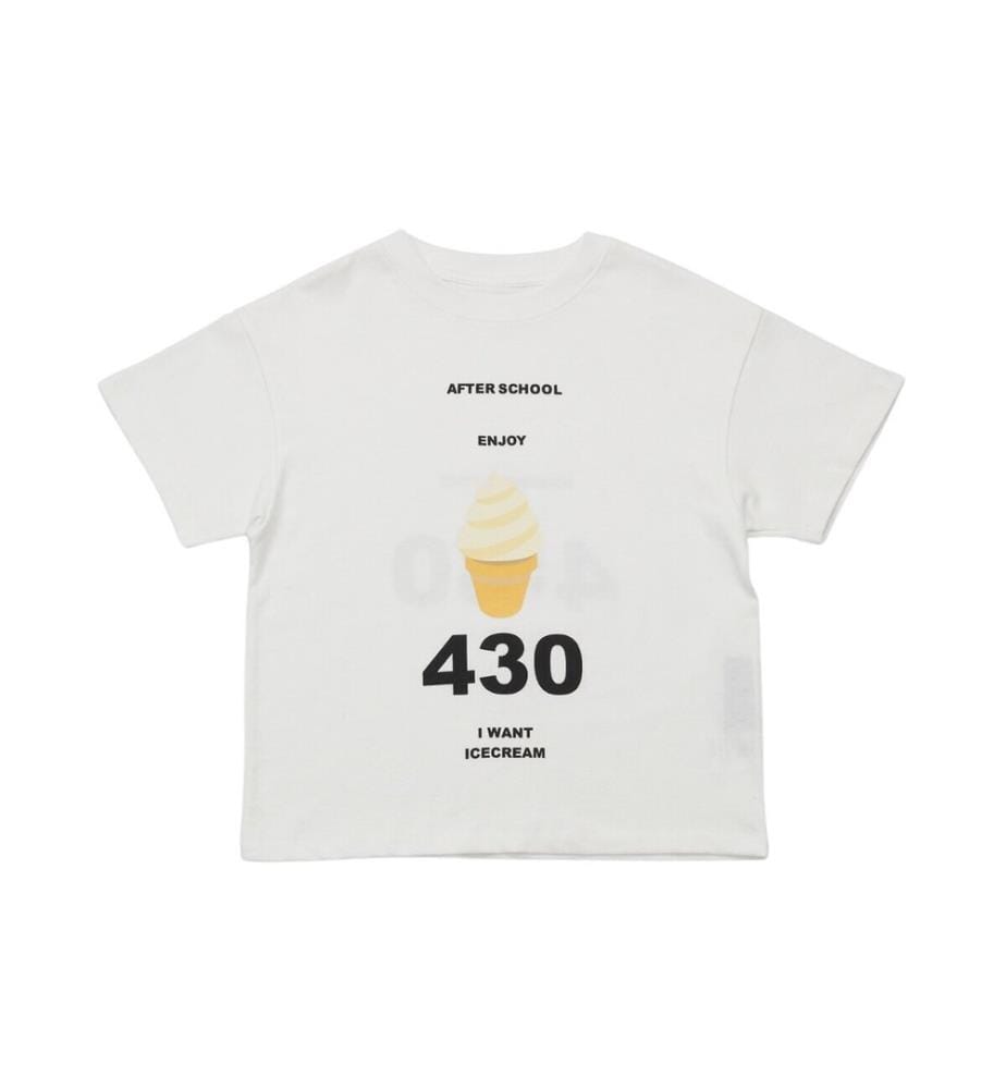 „Ice Cream 430“ T-Shirt mit Aufdruck – Weiss