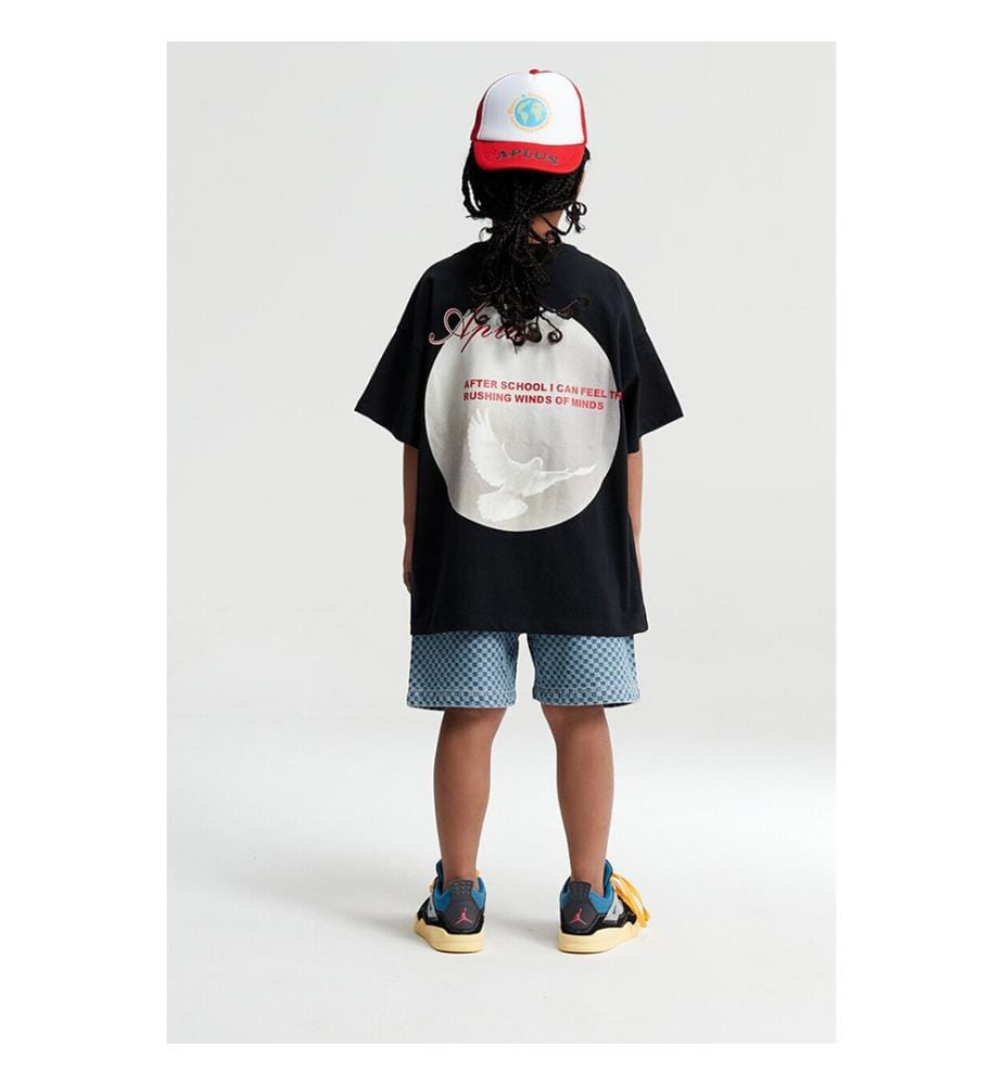 Aplus 430 Dove T-Shirt mit Aufdruck – Schwarz