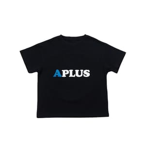 APLUS T-Shirt mit Weltkartenmotiv – Schwarz