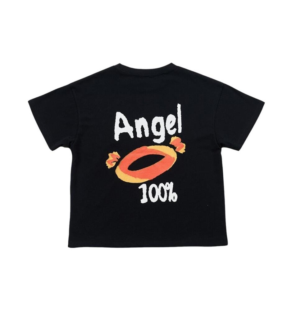 T-Shirt mit „Angel Devil“-Motiv – Schwarz