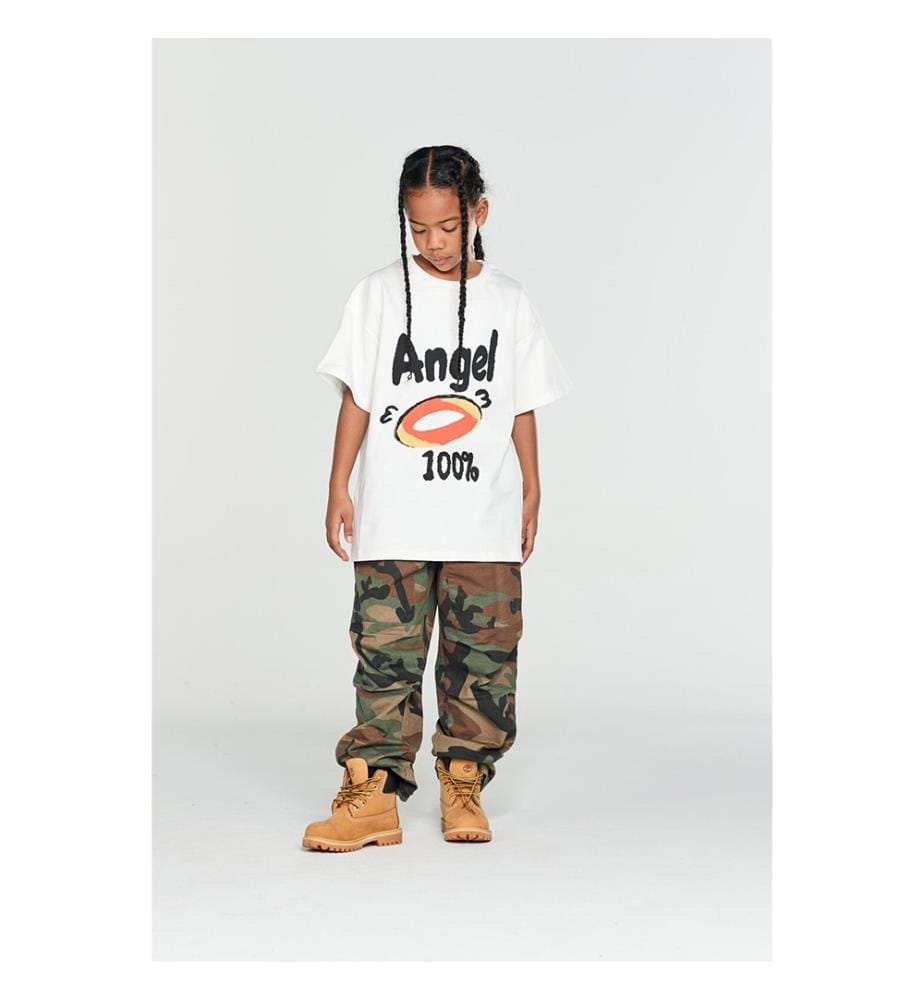 T-Shirt mit „Angel Devil“-Motiv – Weiss
