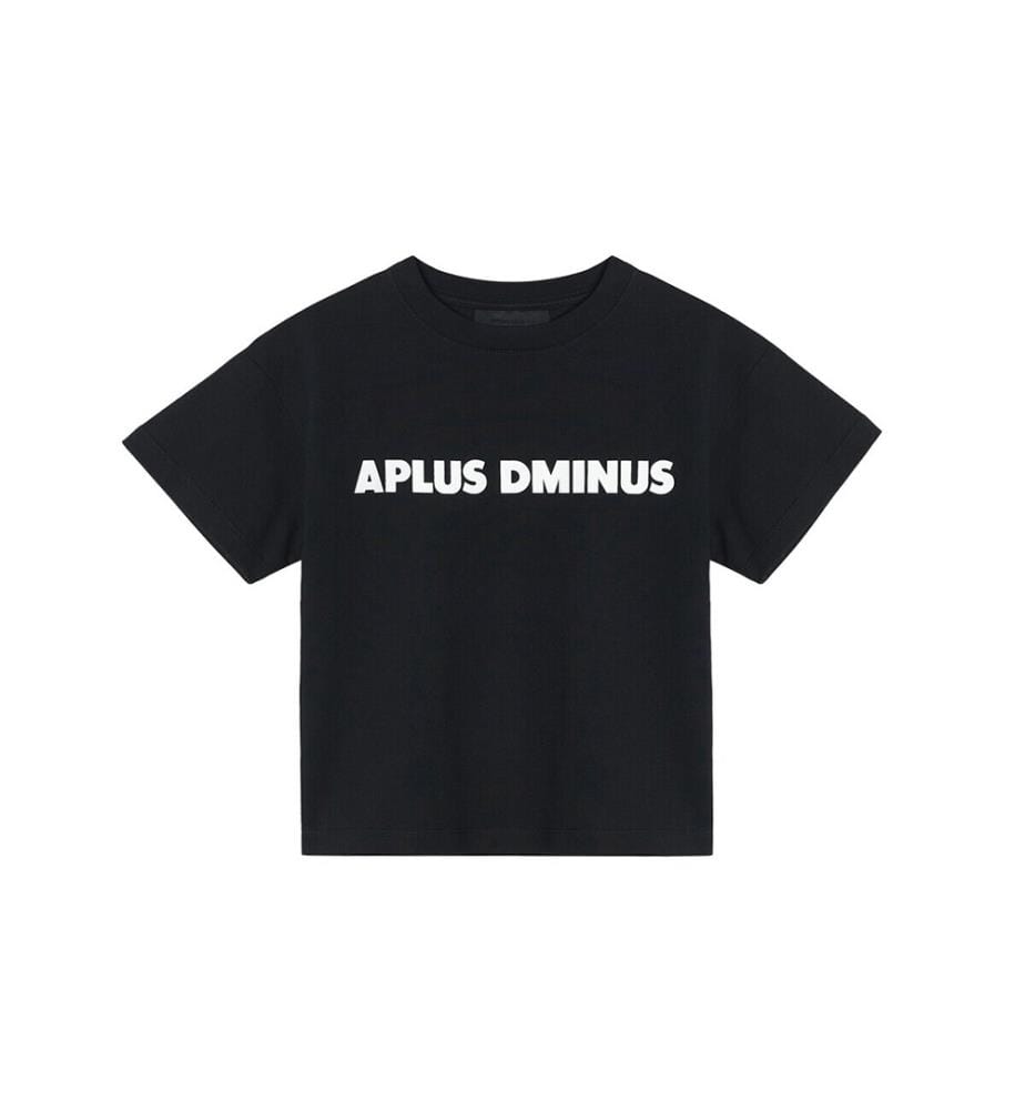 T-Shirt mit kantigem Logo – Schwarz