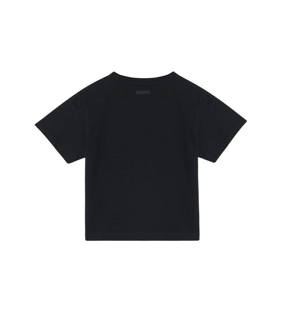 T-Shirt mit kantigem Logo – Schwarz