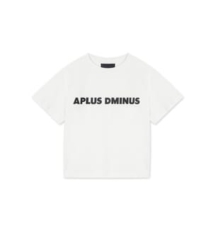 T-Shirt mit kantigem Logo – Weiss