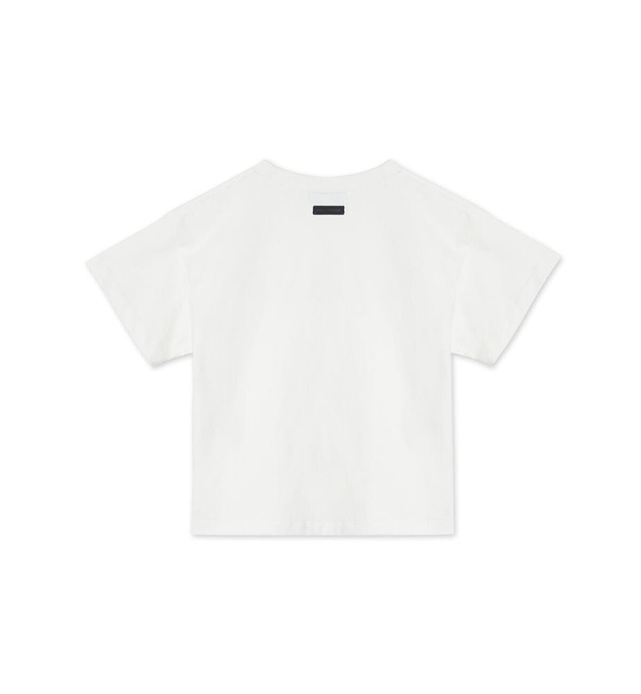 T-Shirt mit kantigem Logo – Weiss