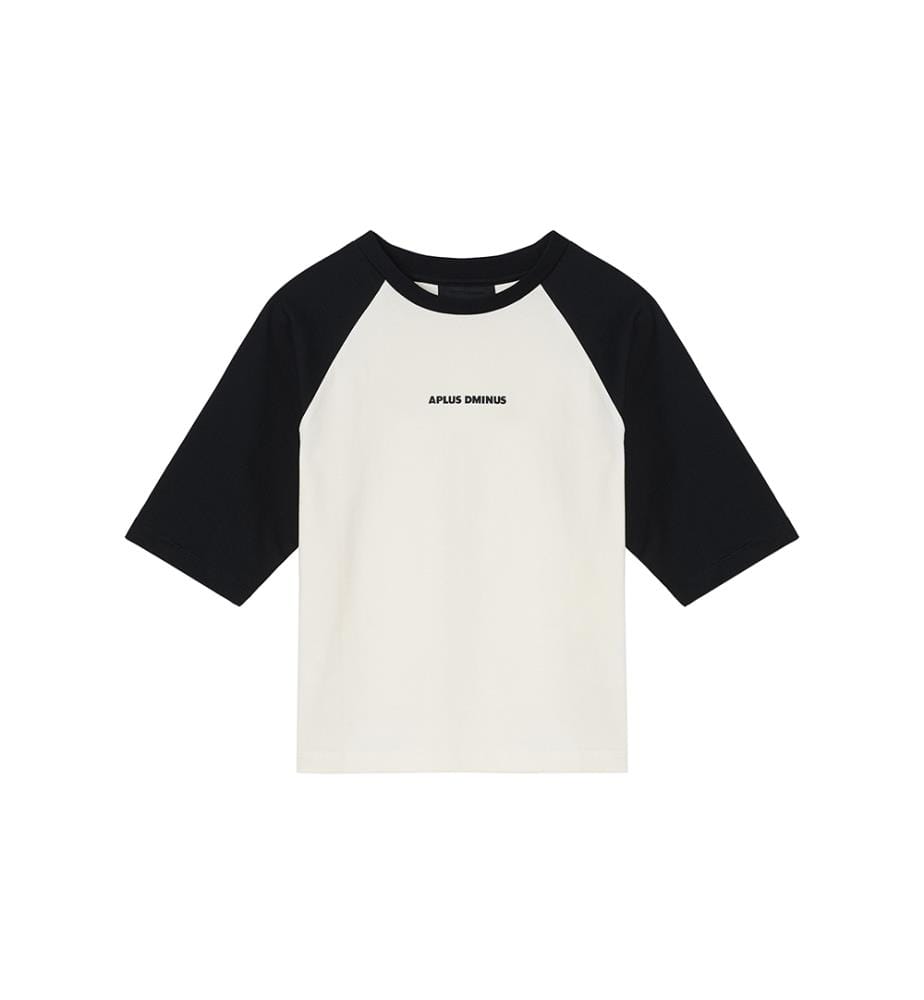 T-Shirt mit Raglan-Ärmeln und 3/4-Ärmeln – Weiss