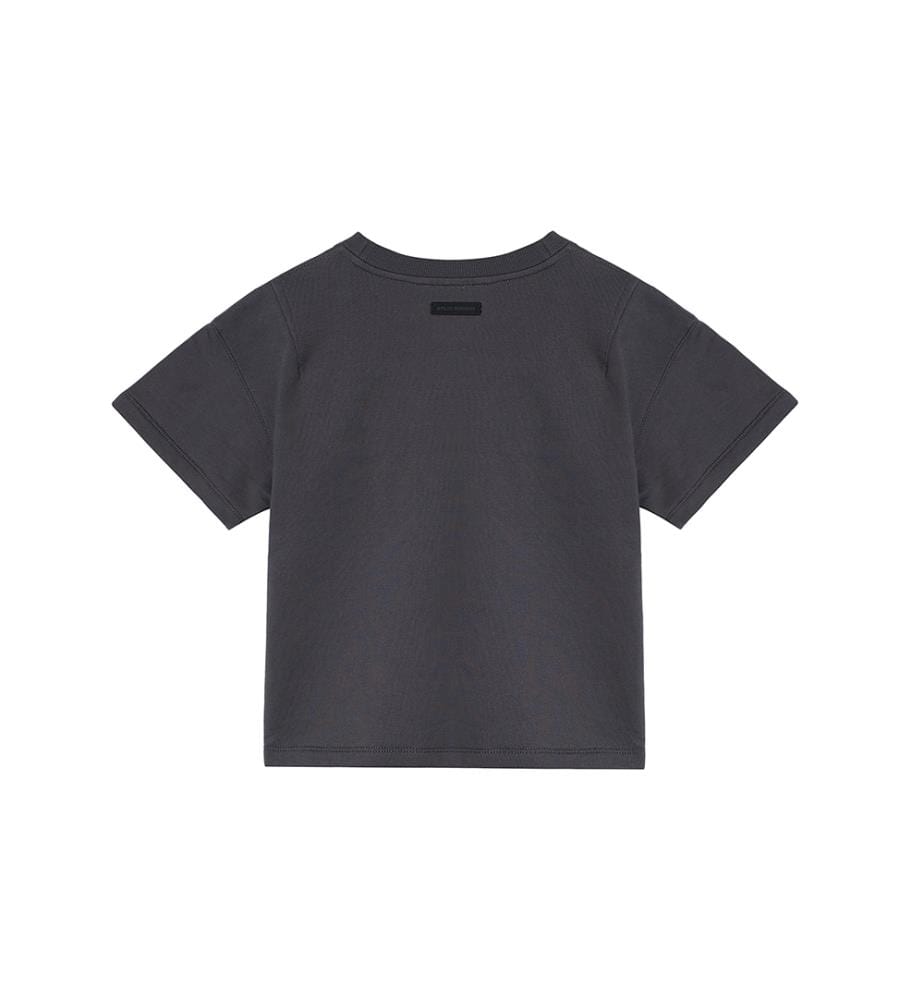 Fleece-T-Shirt mit kurzem Ärmel und Logo – Anthrazit