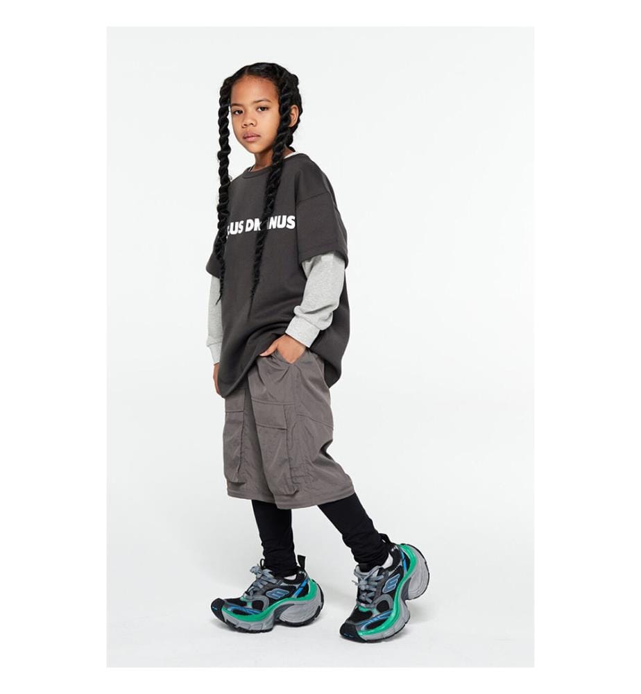 Fleece-T-Shirt mit kurzem Ärmel und Logo – Anthrazit