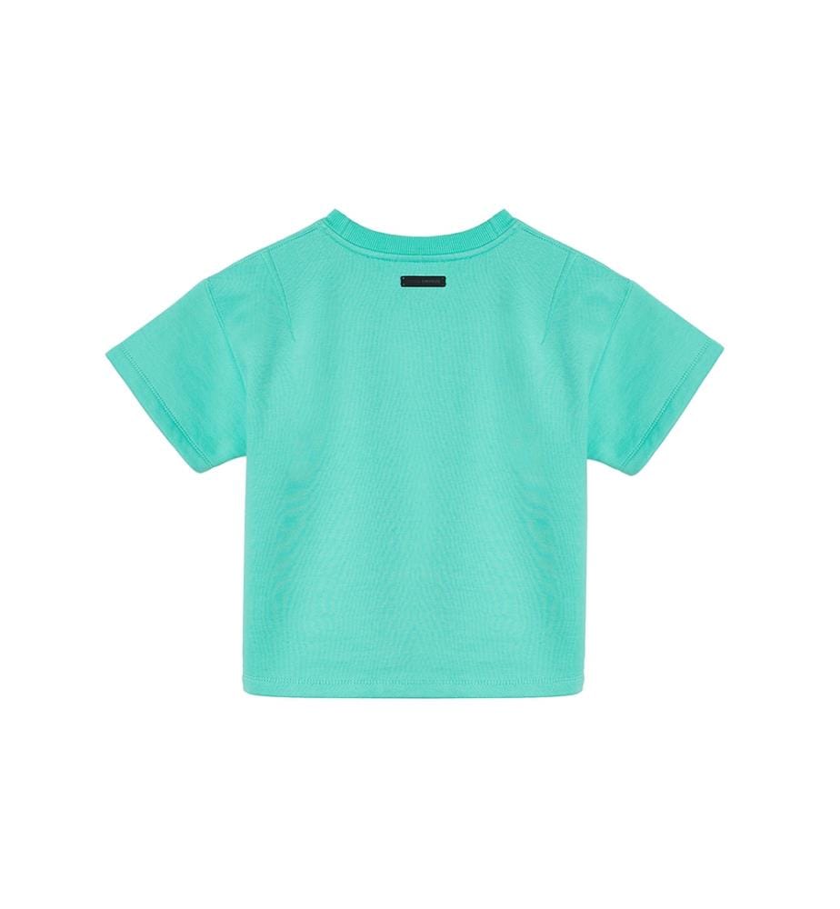 Kurzarm-T-Shirt aus Fleece mit Logo – Mint