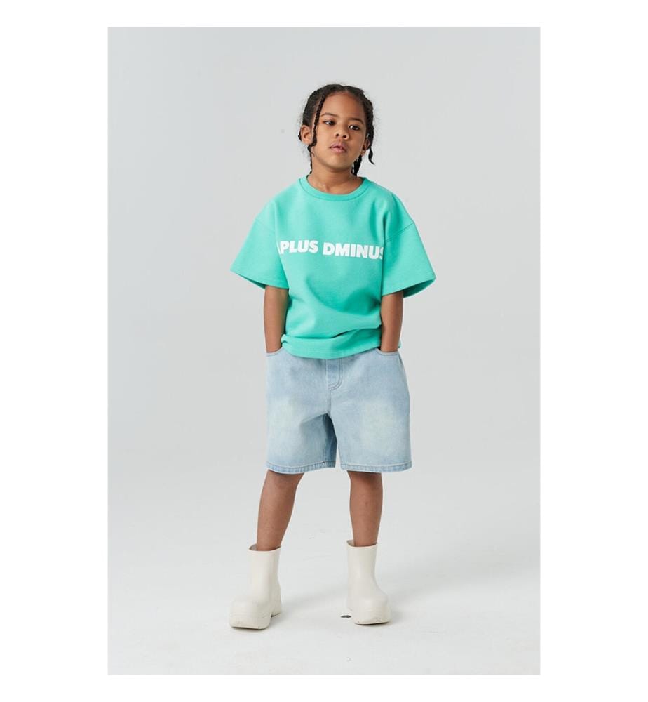 Kurzarm-T-Shirt aus Fleece mit Logo – Mint