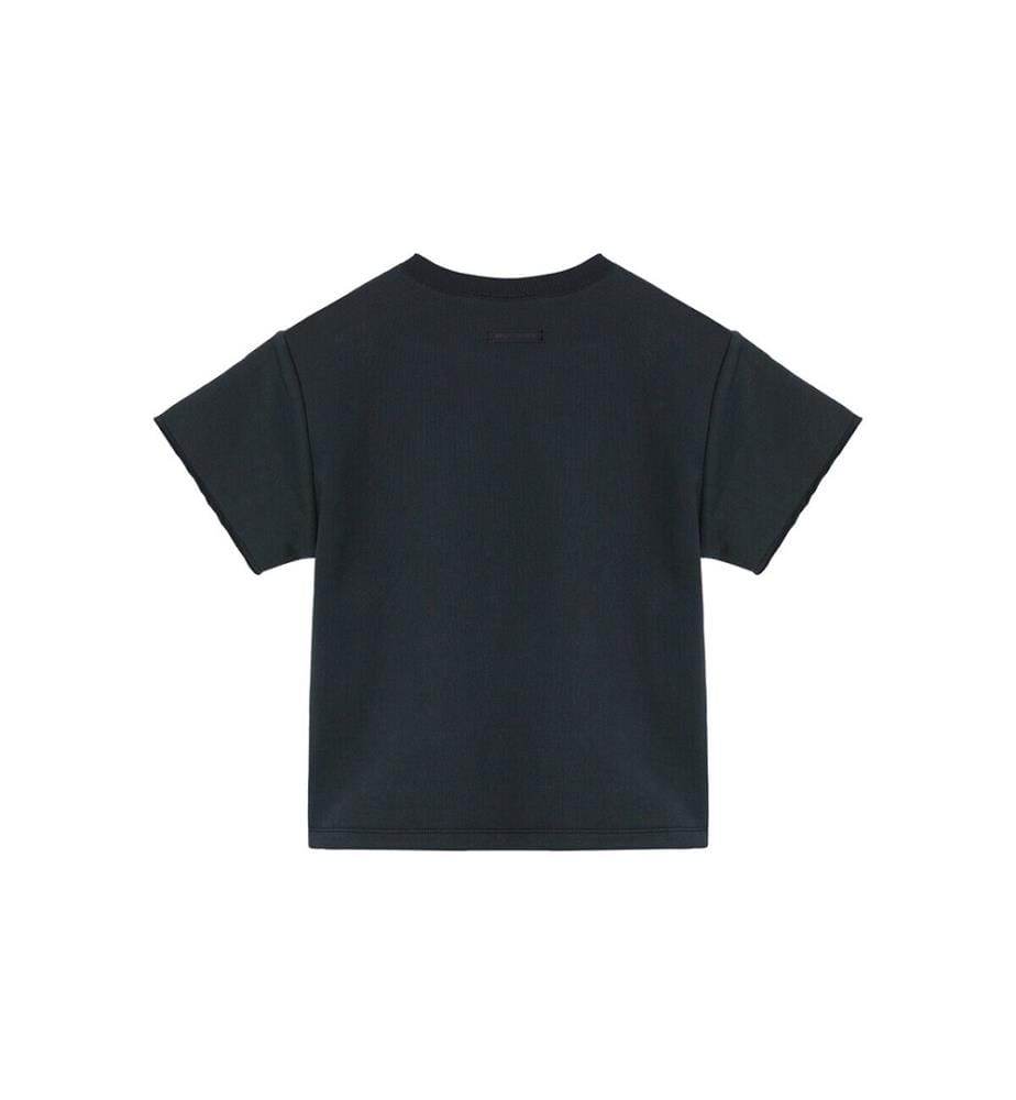 Double-Layer Zip-Up Short Sleeve Jacket - Black