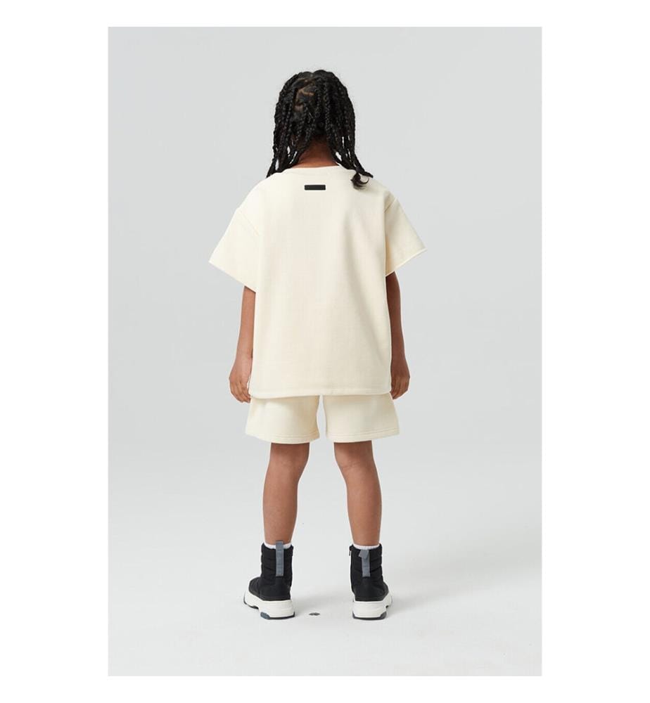 Double-Layer Zip-Up Short Sleeve Jacket - Cream