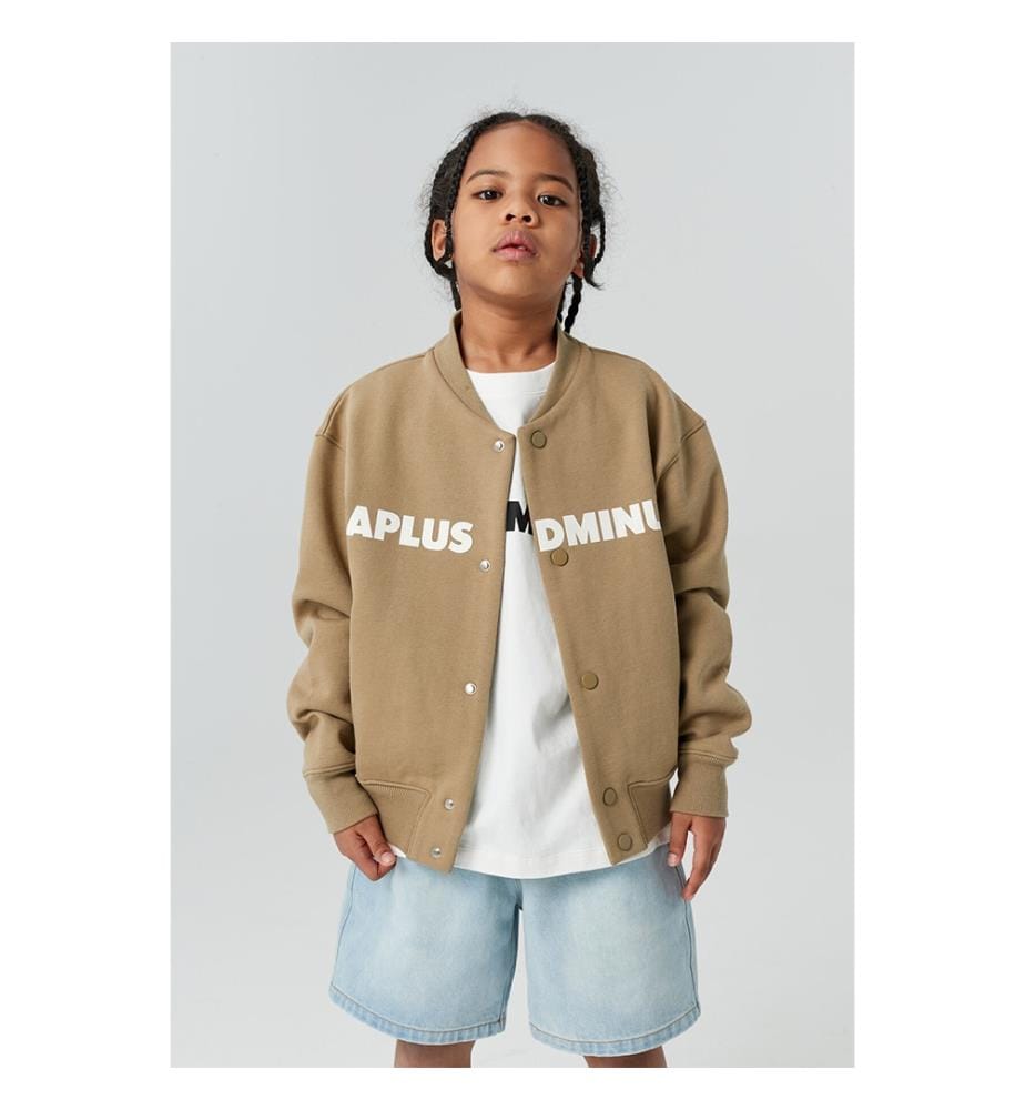 Baseballjacke aus Strick mit geteiltem Logo – Khaki