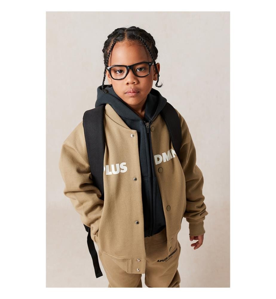 Baseballjacke aus Strick mit geteiltem Logo – Khaki