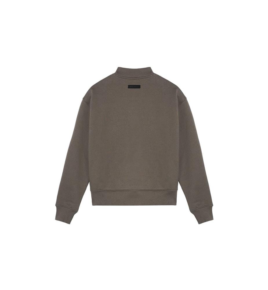 Split Logo Knit Baseball Jacket - Taupe