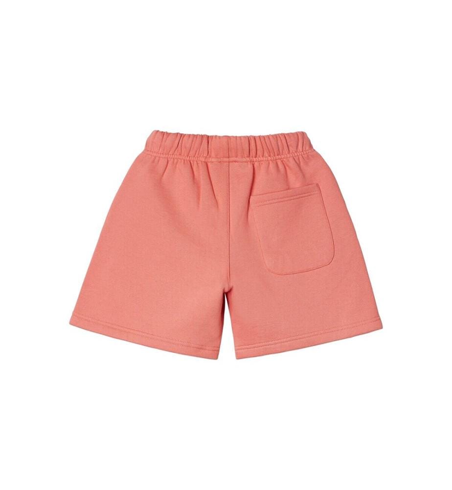 Stacked Logo Fleece Drawstring Shorts - Coral