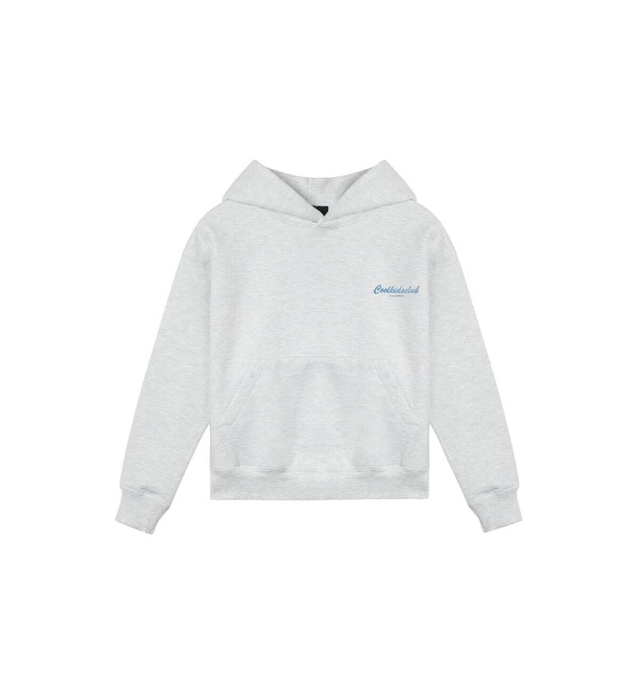 Cooler Club-Pullover mit Schriftzug-Logo und Kapuze – Ash