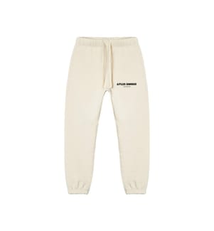 Jogginghose mit Kordelzug und übereinanderliegendem Logo – Creme